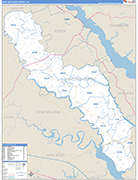King and Queen County Wall Map Basic Style